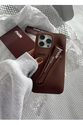 Newon İphone 14 Plus-15 Plus Salty Tan Rhode Lip Case Logolu