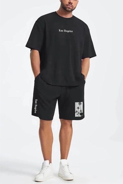Los Angeles Printed Oversize Shorts T-Shirt Set
