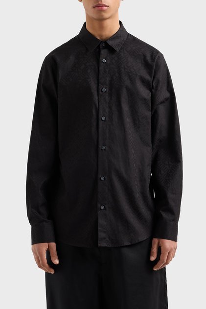 All with Logo 100% Cotton Regular Fit Shirt Men's Shirt Xm 000431 Af13131 Fc041