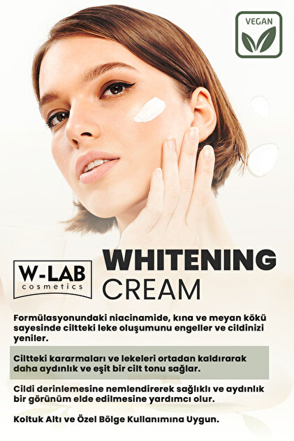 フェイスクリーム WHITELAB Whitening Moisturizer 50g W-Lab Kozmetik Beyazlatıcı ve Leke Kremi 100 ml. - Fiyatı, Yorumları