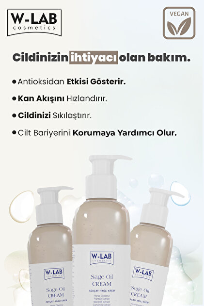 W-Lab Cosmetics Sage Oil Adaçayı Yağlı Varis Kremi 190 ml - Fiyatı