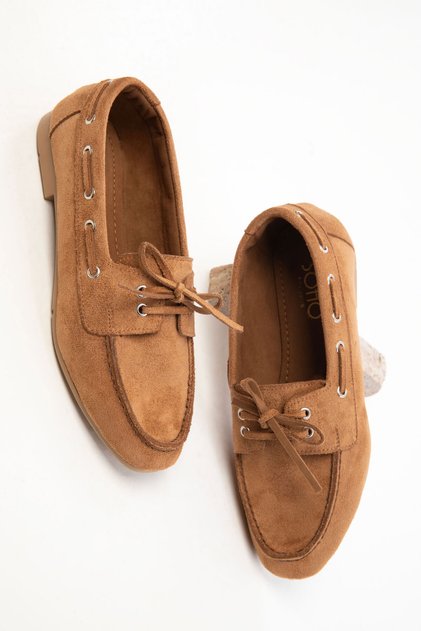 Taba Wildleder Loafer Damen Schuhe 20481