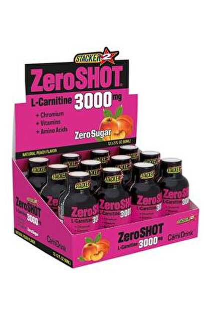 zero shot l carnitine Zero Shot 60 ml 3000mg L-carnitine 12 Adet - Şeftali Aroma