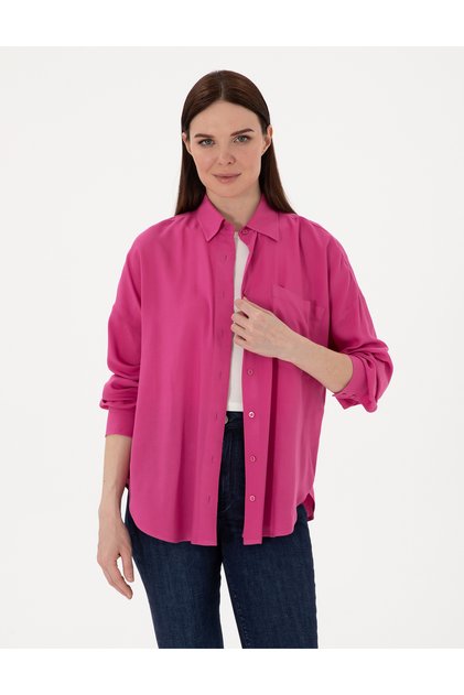 Fuchsia Oversize Long Sleeve Shirt 50311567 -Vr023