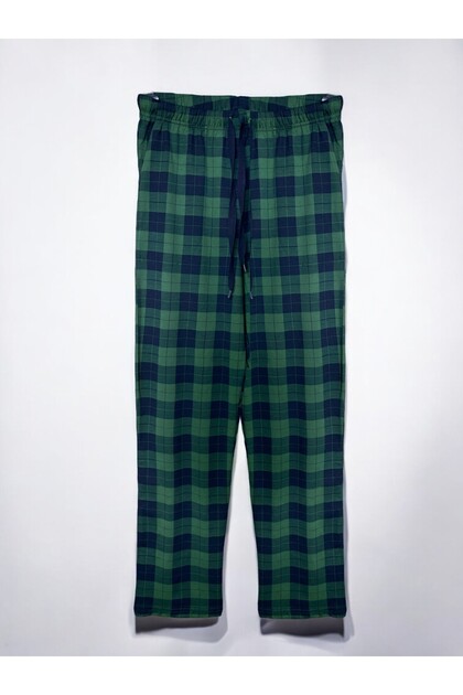 Men's Khaki Plaid 100% Cotton High Quality Comfortable Pajama Bottoms