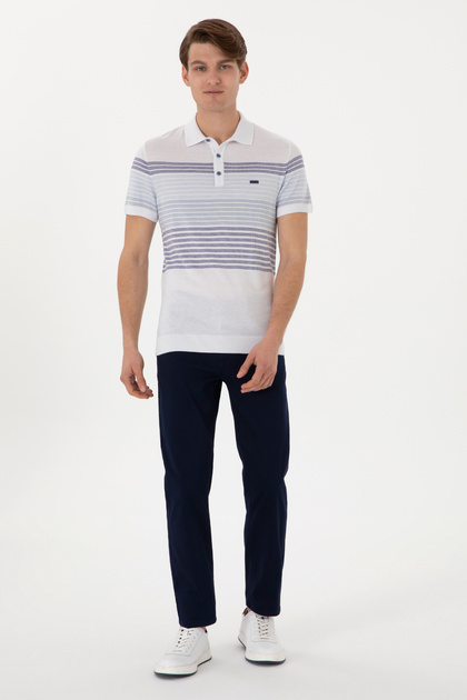 Men's Navy Blue Canvas Trousers 50299193-Vr033
