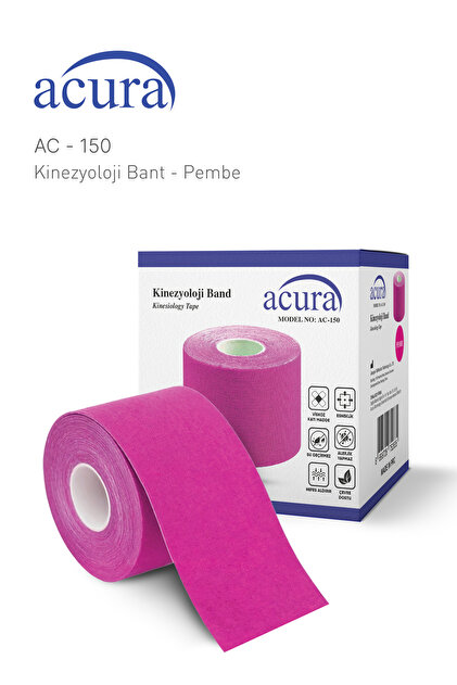 Ac-150 Yüz & Vücut Uyumlu Hipoalerjenik Kinesyo Tape Ağrı Bandı 5m X 5cm