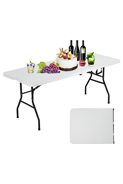 Depox Folding plastic table, metal frame, 180x70 cm- Trendyol