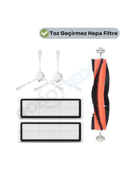 Xiaomi 2c Vacuum Mop Uyumlu Yedek Mopsuz Fırça Hepa Filtre Seti-5 Parça