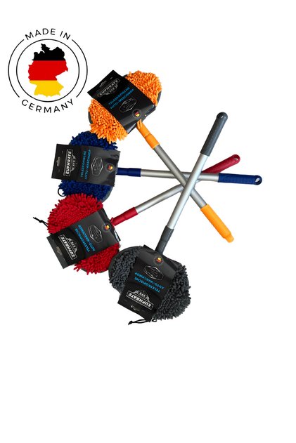 Oto Araba Yıkama Mopu Premium Kalite Alman Malı Teleskopik Saplı Mikrofiber Makarna Başlıklı Uyumlu