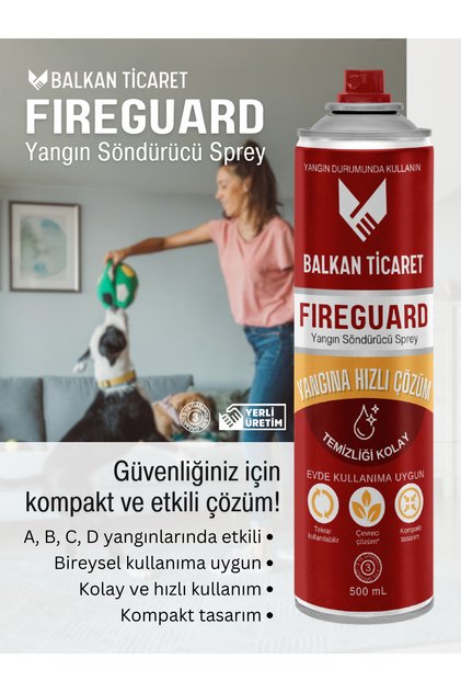 FireGuard Yangın Söndürücü Sprey - Mutfak ve Elektrik Yangınları İçin Taşınabilir Sprey