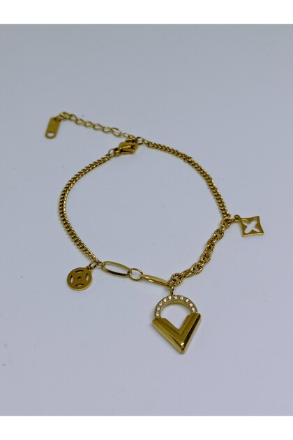 1. Grade Quality 316L Surgical Steel Women Bracelet, Flower Figured Chain Model No 7