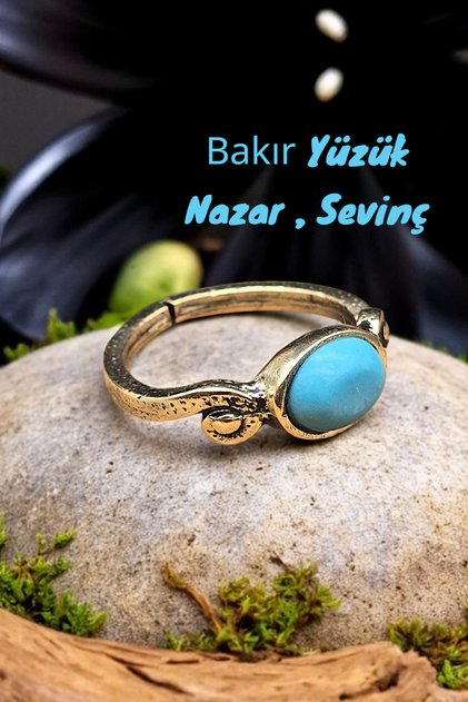 Pure Copper Women's Turquoise Ring Adjustable Trend (Gift, Birthday, Daily)