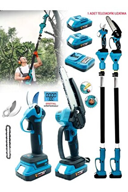 Germany Style GRM 99880 Çift Akülü 2 Li Set Şarjlı Ağaç Dal Kesme