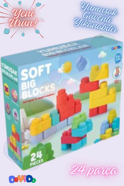 Yumuşak Soft Big Blok Le go Seti Büyük Yumuşak Bloklar Eğitici Eğlenceli Bebek Oyuncakları 24 Parça