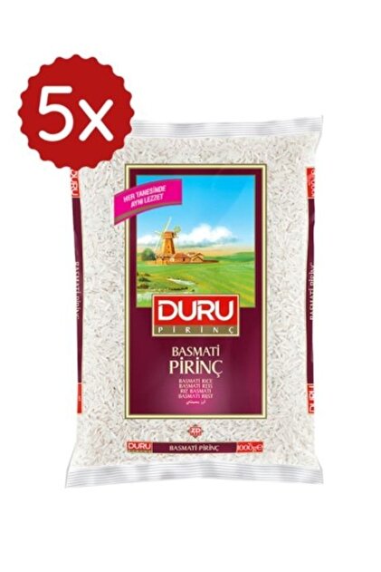 BASMATİ PİRİNÇ BEYAZ AMBALAJ 1 KG 5 ADET