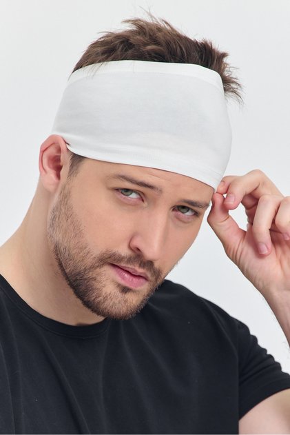 Men's Cotton Combed Non-Slip Flexible Extra Thin Reflect the Style Sports Sweat Hair Band