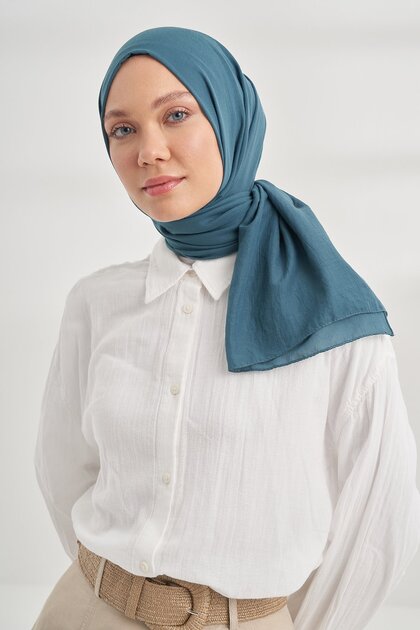 Rustic Cotton Shawl Petrol Green Color (Thin Comfortable Comfortable Not Want Ironing)