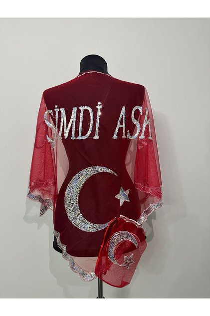Kırmızı Pullu O Şimdi Asker Kına Örtüsü