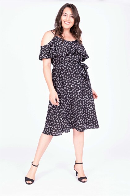 Flounced Belted Dress
