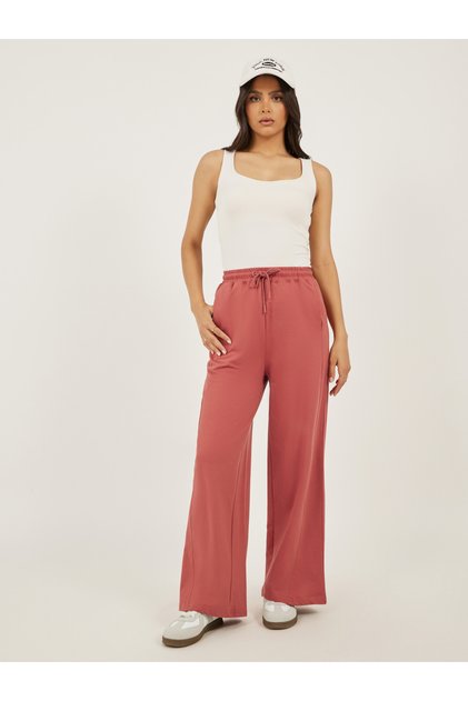 Diagonal Panelled Wide Leg Joggers