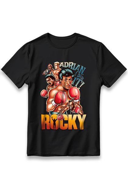 Rocky Balboa Model Movie T-Shirt Unisex 100% Cotton Cotton Regular Sylvester Stallone Print T-Shirt