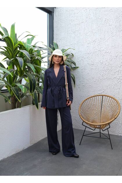 Keten Pantalon Jacket Set-S - Dark Blue