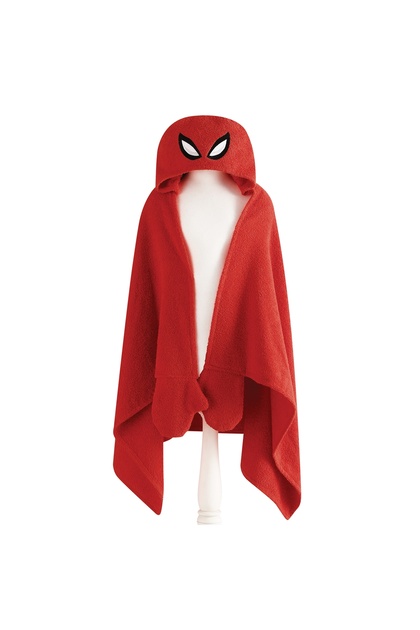 Licensed Spiderman Cotton 75x130 Cm Towel Poncho Red