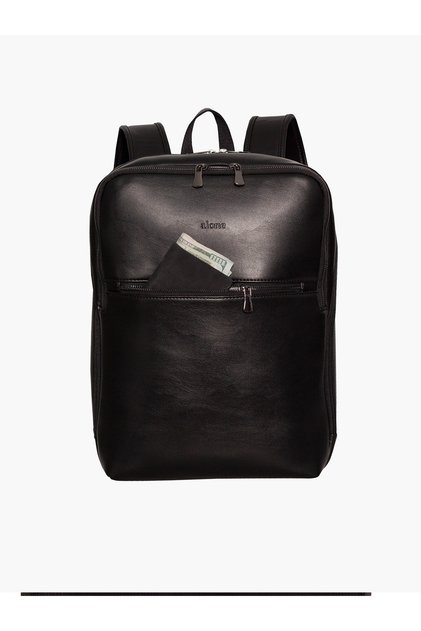 Laptop Backpack | 1027 Black Pu Leather Computer Backpack