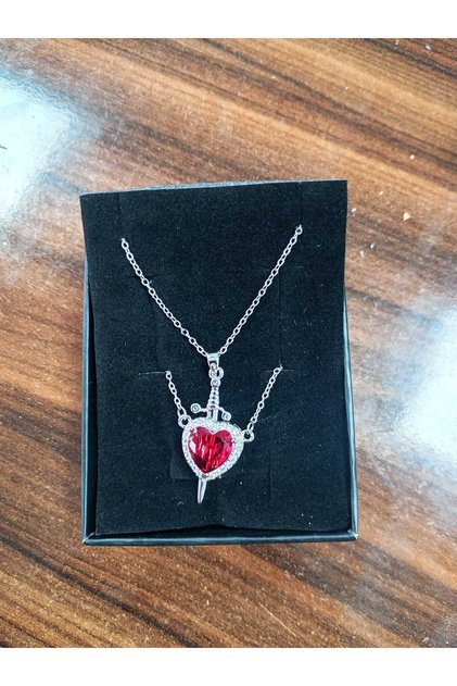 The Blade of Love Heart and Sword Necklace