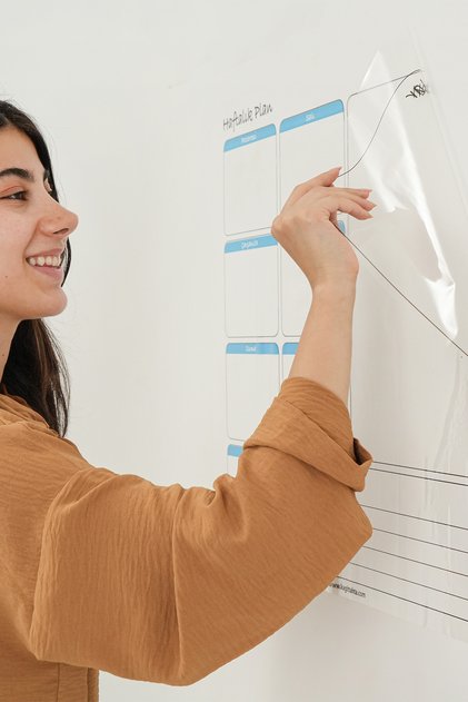 Blue Weekly Planner Static Smart Paper Board with Pen Gift