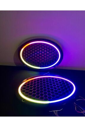 TREND 358 Modlu Kayar Ledli Oval Hoparlör Kapağı Pixel Kayar Neon