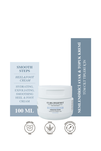 Smooth Steps Heel Crack and Foot Care Cream 100ml - Repairing Callus Remover Nourishing Vegan