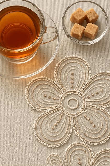 Gold Kapçino Renk 6 Adet Papatya Kokteyl Peçete - Bardak Altlığı 15x15 cm