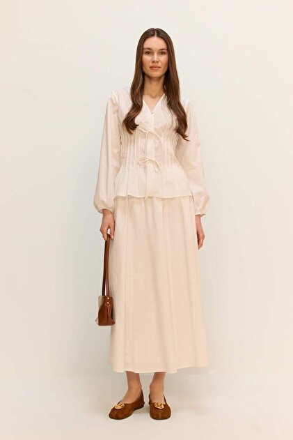 Defacto A Kesim Basic Düz Poplin Maxi Tesettür Etek E7453ax25sm