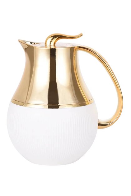 White and gold tea and coffee thermos - 1 liter