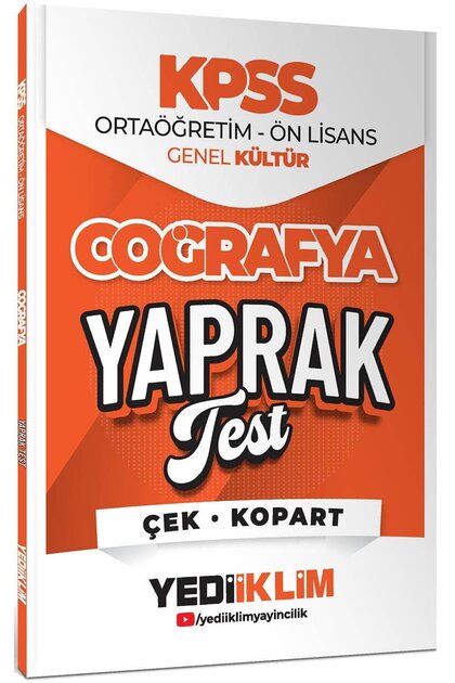 Yediiklim Yayınları 2026 Kpss Ortaöğretim Ön Lisans Coğrafya Çek