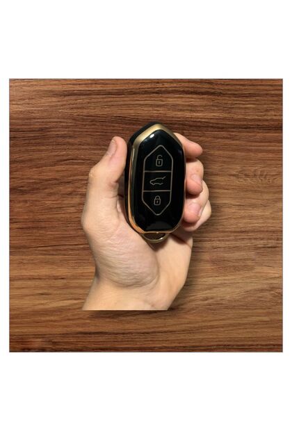 Togg T10X Compatible Key Protection Case Black / Gold Detailed Please Key Teyit