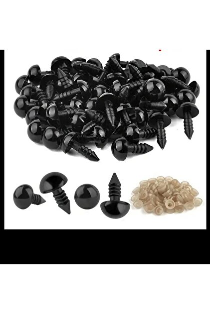 50Pcs 8 mm Amigurumi Black Screw Eye Doll Puppet Plush Animal Jewelry Supplies Bead