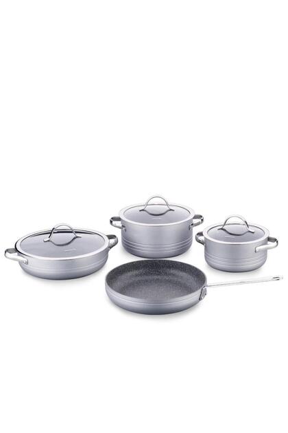 国産レンゲ600グラムと１２００グラムセット KORKMAZ A2619-3 Linea 7 Parça Tencere Seti Gri - Fiyatı, Yorumları