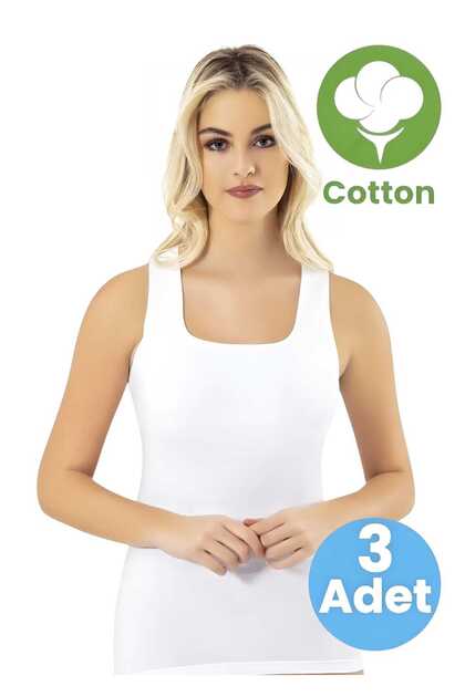 Women's 3-Pack Wide Strap Square Neck Cotton Tank Top