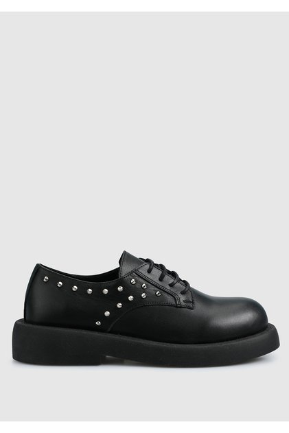 Siyah Deri Kadın Ayakkabı