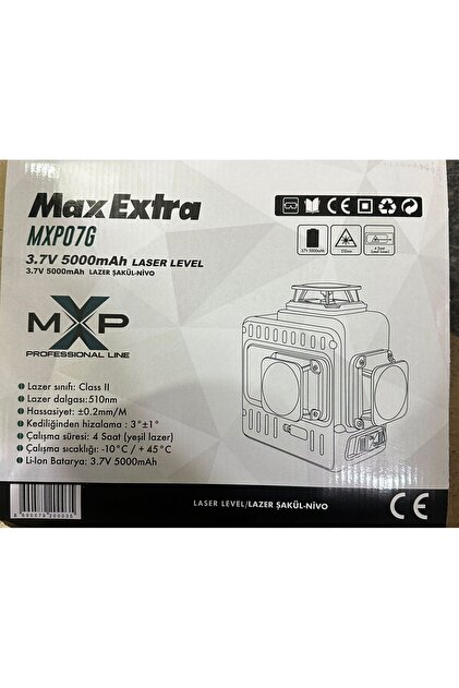 Max Extra Max-Extra MXP07G Yatay Dikey Nokta Yeşil Lazer Nivo 20