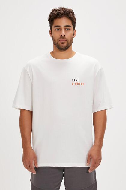 Sand Men's White Round Neck T-Shirt