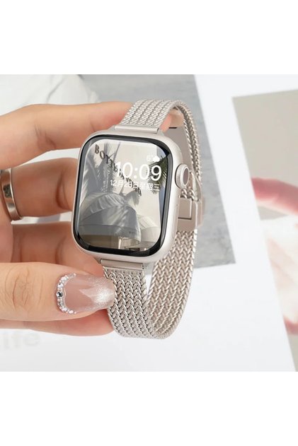 38mm 40mm 41mm Starlight Magnetic Folding Loop Band For Watch 9 8 7 41mm 45mm Slim Women Stainless