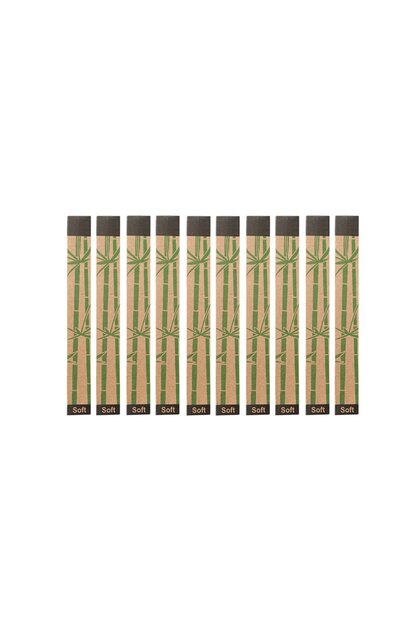 A box of ten branch Cross Border Single Bamboo Toothbrush Set Natural Bamboo Toothbrush Tablet Set T