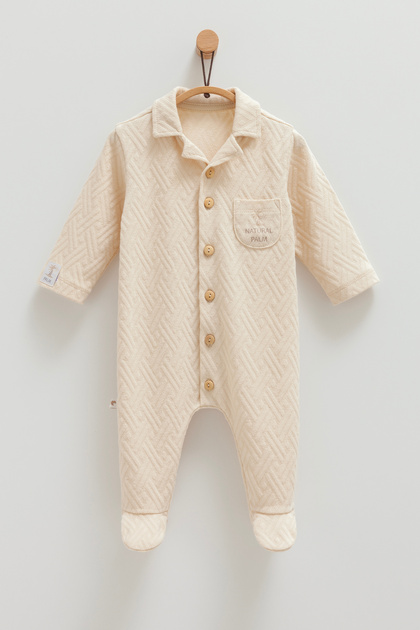 Baby Boy Jumpsuit Natural Palm
