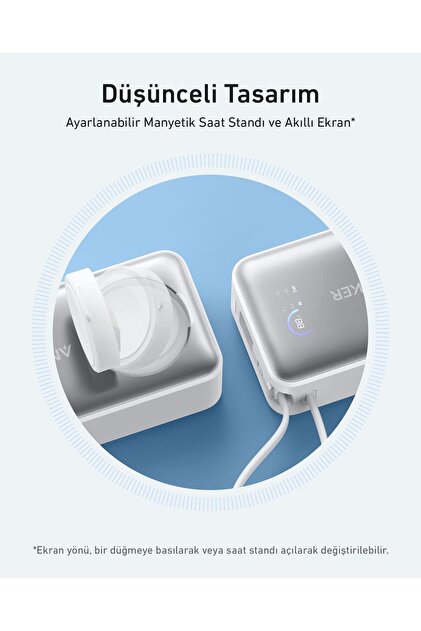 Anker Maggo Powerbank (10K, 35W, Apple Watch İçin) - Beyaz - A1657