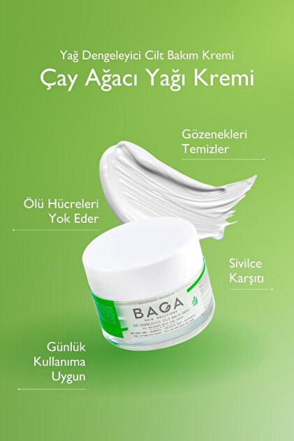 Yağ Dengeleyici Ergenlik Sivilcelerine Karşı Etkili Çay Ağacı Yağı Kremi