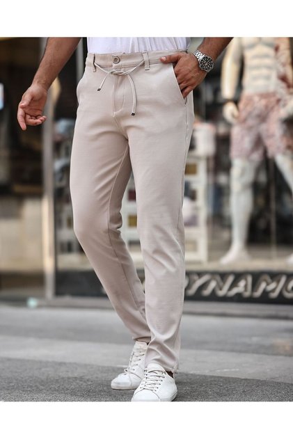 Men's Premium Trousers Lycra Diagonal Knitted Fabric Lycra